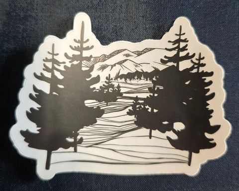 Pines, Mountains and Water sticker