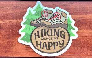 Hiking Makes Me Happy Sticker
