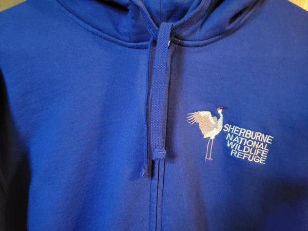Sherburne National Wildlife Refuge Zipped-hooded Sweatshirt - Royal Blue