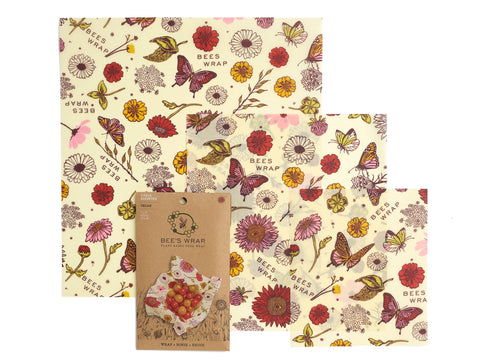 Bee's Wrap-Assorted 3 Pack-Plant Based- Meadow Magic Print