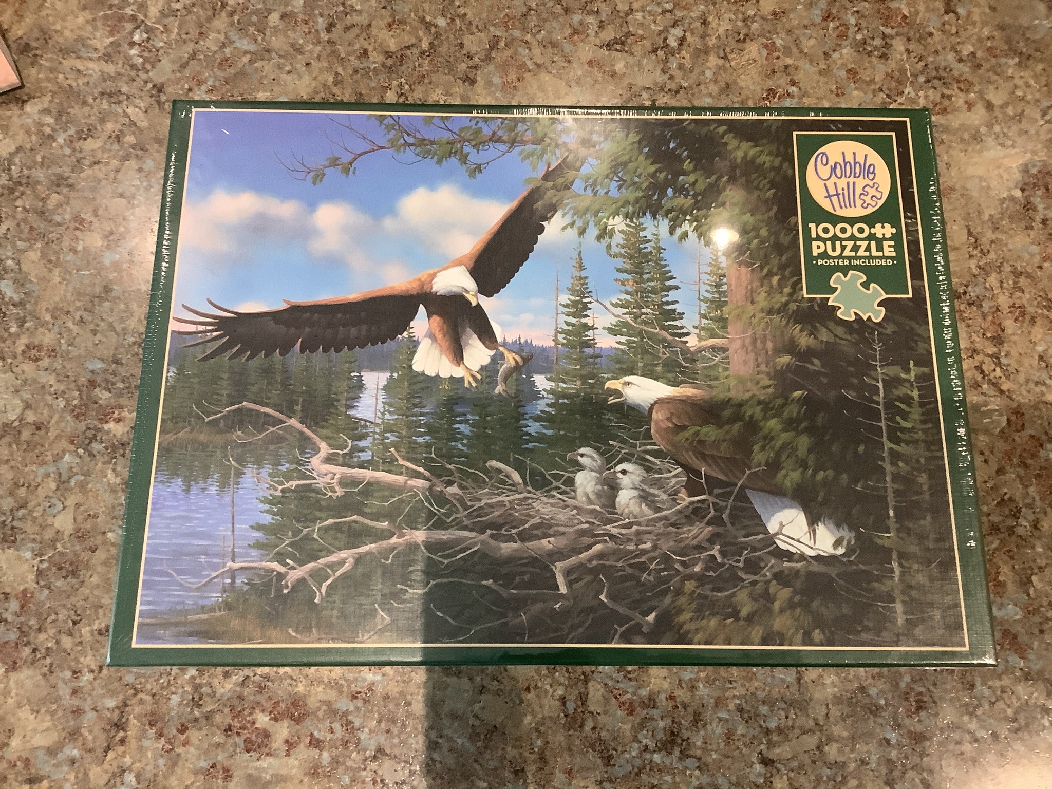 Nesting Eagles Cobble Hill 1000 puzzle poster included