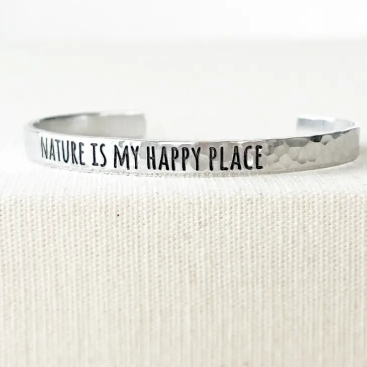Nature Is My Happy Place Skinny Bracelet Cuff